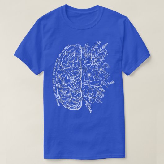 Floral Brain Map Science and Art Neuroscience Neur T-shirt (Design voorkant)