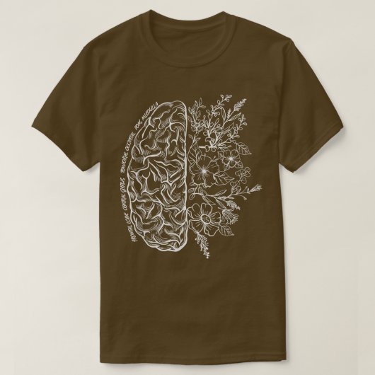 Floral Brain Map Science and Art Neuroscience Neur T-shirt (Design voorkant)