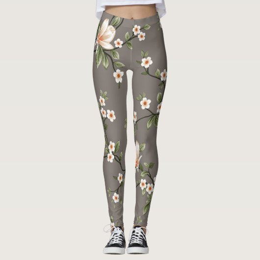 Floral Branch Elegant Patterned | LEGGINGS (Voorkant)