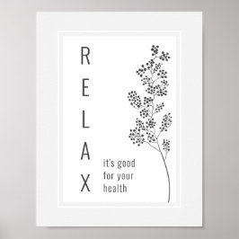 Floral Branch Relax Motivatie Gezegde Poster