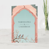 Floral Branch Romantische Vogels Indiase bruiloft  (Voorkant)