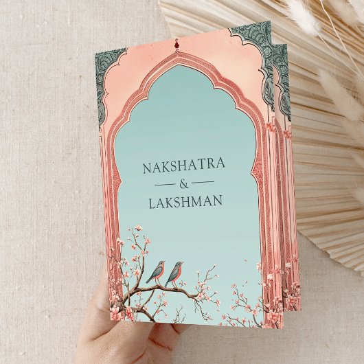 Floral Branch Romantische Vogels Indiase bruiloft