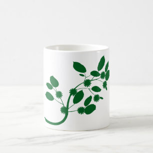 Floral Branch Silhouette Coffee Mok