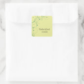 Floral Branch - Sla de datumlabels op (geel) Vierkante Sticker (Tas)