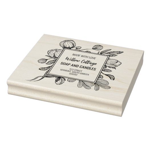 Floral branding gemaakt met liefdesrubber stempel (Stempel)
