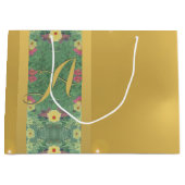 Floral Brass-like Monogram Gift Bag Groot Cadeauzakje (Voorkant)