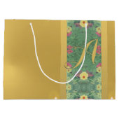 Floral Brass-like Monogram Gift Bag Groot Cadeauzakje (Achterkant)