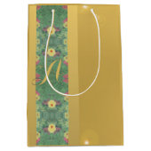 Floral Brass-like Monogram Gift Bag Medium Cadeauzakje (Voorkant)