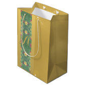 Floral Brass-like Monogram Gift Bag Medium Cadeauzakje (Achterkant Gekanteld)