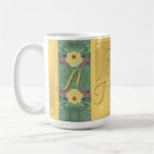 Floral Brass-like Monogram Mok "Beste mama" (Links)