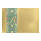 Floral Brass-like Monogram Pillowcase Kussensloop (Achterkant-Links)