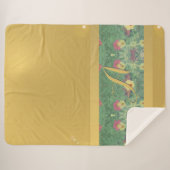 Floral Brass-like Monogram Sherpa Blanket Sherpa Deken (Voorkant (horizontaal))