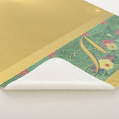 Floral Brass-like Monogram Sherpa Blanket Sherpa Deken (3/4)
