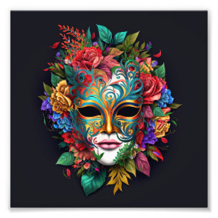 Floral Braziliaans carnival Masker Foto Afdruk