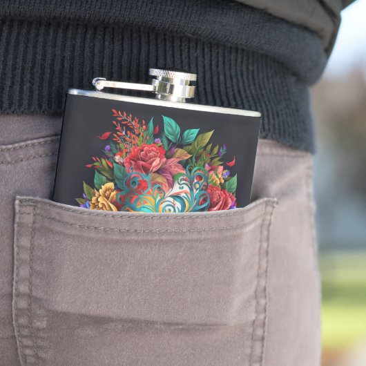 Floral Braziliaans carnival Masker Heupfles (Voorbeeld)