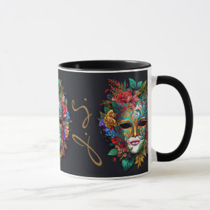 Floral Braziliaans carnival Masker Mok