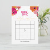 Floral Bridal Bingo Game Kaarten voor Vrijgezellen (Staand voorkant)