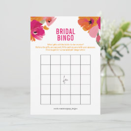 Floral Bridal Bingo Game Kaarten voor Vrijgezellen
