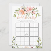 Floral Bridal Bingo/Wie kent de Bruid beste spelle Kaart (Voorkant)