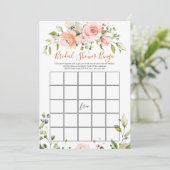 Floral Bridal Bingo/Wie kent de Bruid beste spelle Kaart (Staand voorkant)