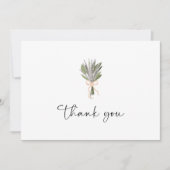 Floral Bridal Bouquet Roze Bow Hartelijk dank Bedankkaart (Voorkant)