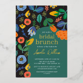 Floral Bridal Brunch Folie Uitnodiging (Voorkant)