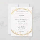 Floral Bridal Marble Birthday Gold White Pearls Kaart (Voorkant)