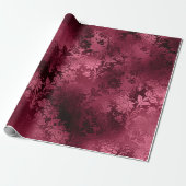 Floral Bridal Marsala Glitter Burgundy Glam Cadeaupapier (Uitgerold)