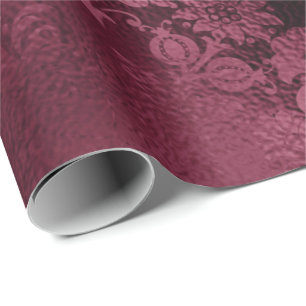 Floral Bridal Marsala Glitter Burgundy Glam Cadeaupapier