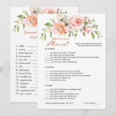 Floral Bridal Phone game/Wedding Scramble Kaart (Voorkant / Achterkant)