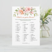 Floral Bridal Purse game/Wedding Scramble Kaart (Staand voorkant)