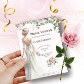 Floral Bridal Shadow Invitation Kaart
