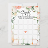 Floral Bridal Shower Bingo Game Printable Kaart (Voorkant)