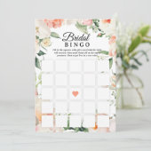 Floral Bridal Shower Bingo Game Printable Kaart (Staand voorkant)