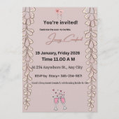 Floral Bridal Shower Invitation | Custom Name & De Kaart (Voorkant)