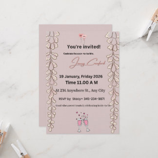 Floral Bridal Shower Invitation | Custom Name & De Kaart