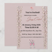 Floral Bridal Shower Invitation | Custom Name & De Kaart (Voorkant / Achterkant)