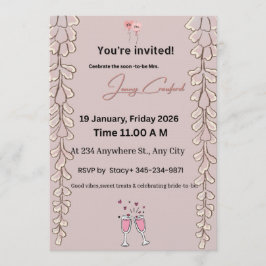 Floral Bridal Shower Invitation | Custom Name & De Kaart