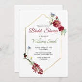 Floral Bridal Shower Invitation Kaart (Voorkant / Achterkant)