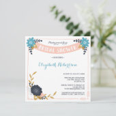 Floral Bridal Shower Invitation, Modern Kaart (Staand voorkant)