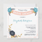 Floral Bridal Shower Invitation, Modern Kaart (Voorkant)