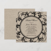 Floral Bridal Shower Invitation on Burlap Kaart (Voorkant / Achterkant)