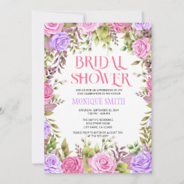 Floral Bridal Shower Invitation Sjabloon Kaart
