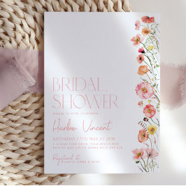 Floral Bridal Shower Invitation Wildbloemen Modern Kaart
