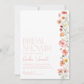 Floral Bridal Shower Invitation Wildbloemen Modern Kaart (Voorkant)