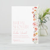 Floral Bridal Shower Invitation Wildbloemen Modern Kaart (Staand voorkant)