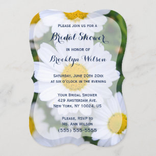 Floral Bridal Shower Invitations Daisy Bracket Kaart