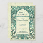  Floral Bridal Shower Invitations Turquoise Kaart (Voorkant / Achterkant)