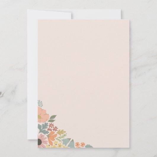 Floral Bridal Shower Kaart (Achterkant)