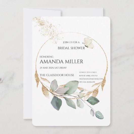 Floral Bridal Shower Kaart (Voorkant)